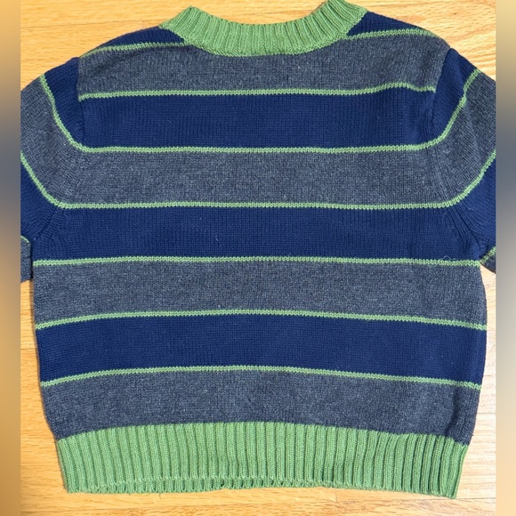 Talbot’s Kids Green and Blue Striped Toddler 2T Sweater - Picture 4 of 4